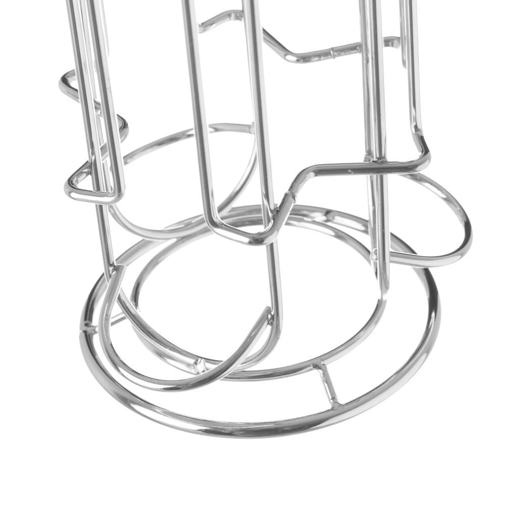 Soporte plateado de cápsulas de metal cromado 18 cápsulas grandes