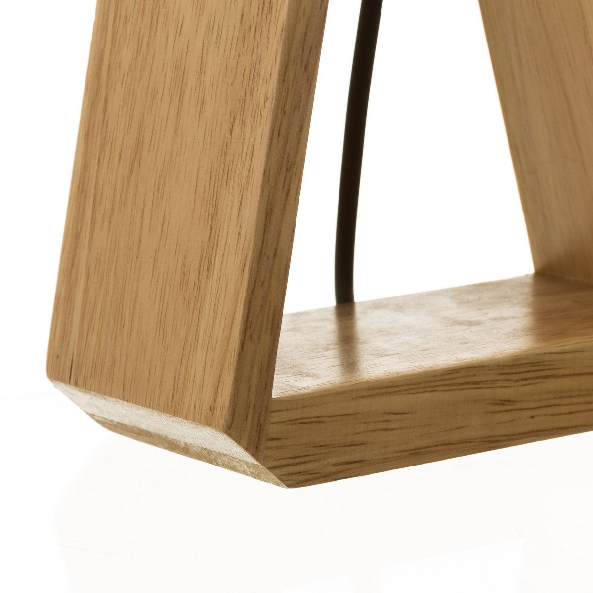 Lámpara de mesita de noche de madera marrón de 41x12x26 cm