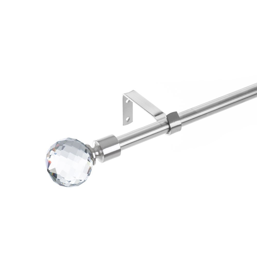 Barra cortina extensible plateada de metal de 160 a 300 cm