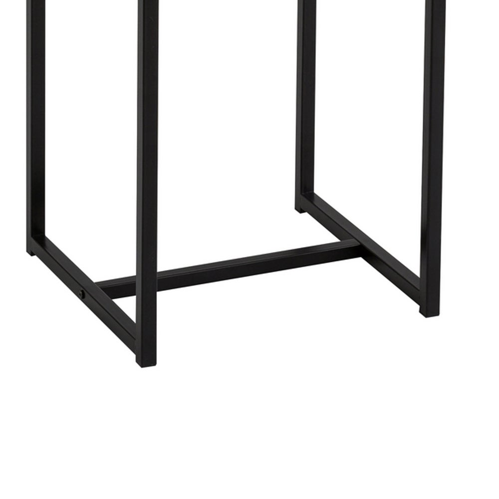Mesita auxiliar de acero negra de 50x40x40 cm