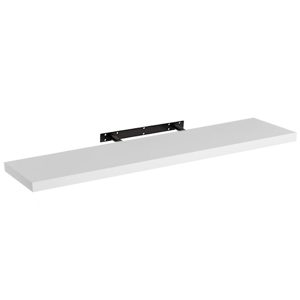 Estante de pared flotante de madera MDF blanco de 23x120 cm
