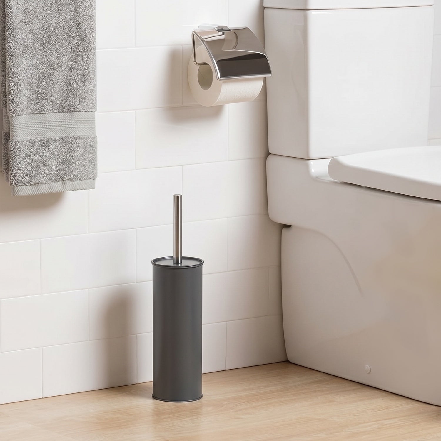 Escobilla de baño gris oscuro