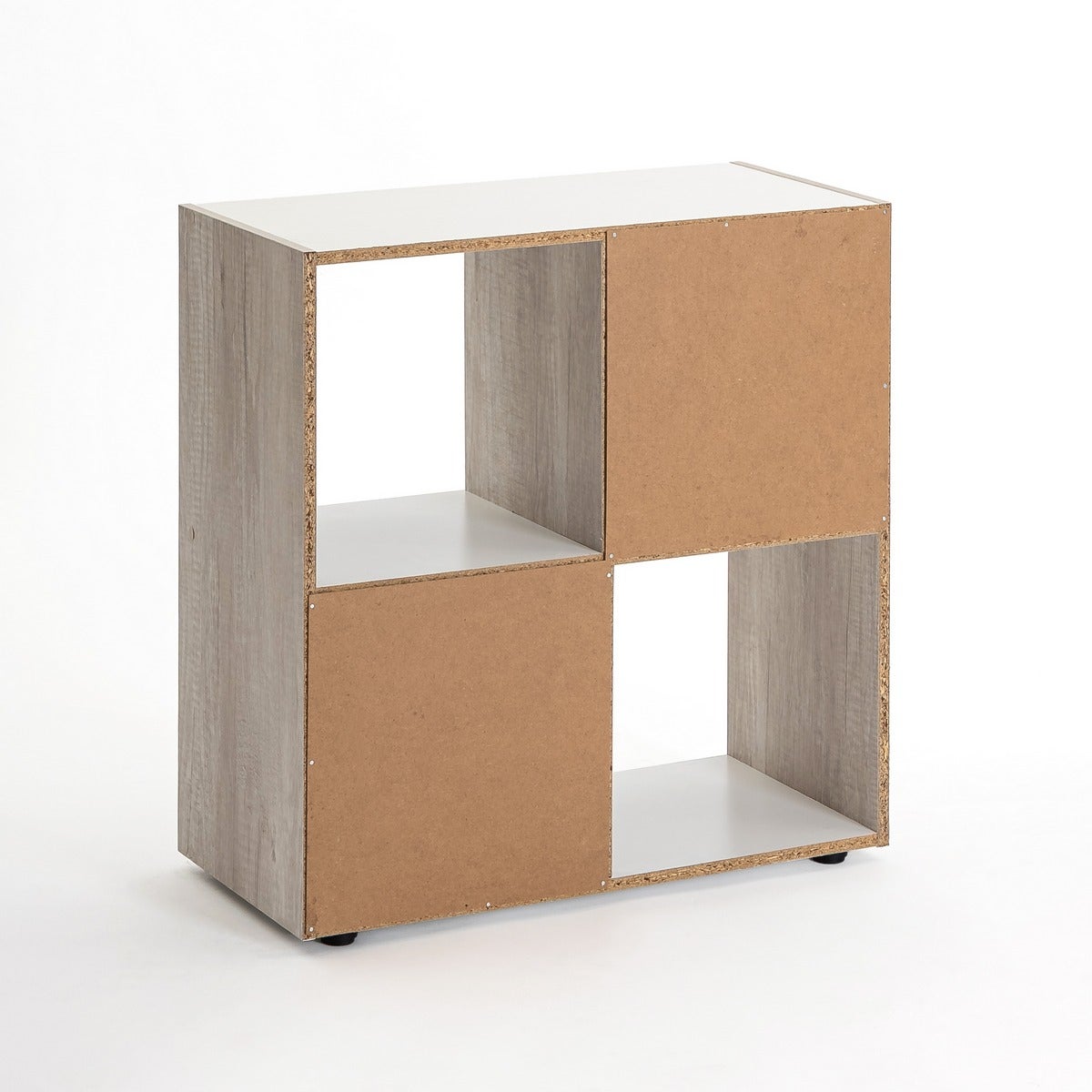 Estantería Cubo de 4 huecos color blanco y madera de 60x60 cm