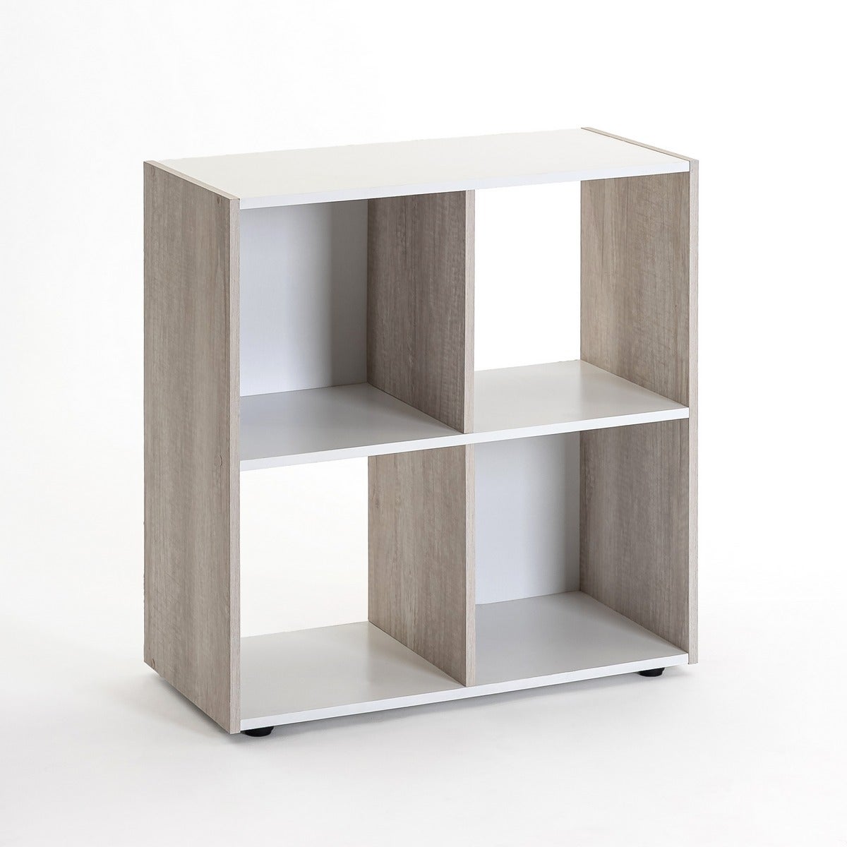 Estantería Cubo de 4 huecos color blanco y madera de 60x60 cm
