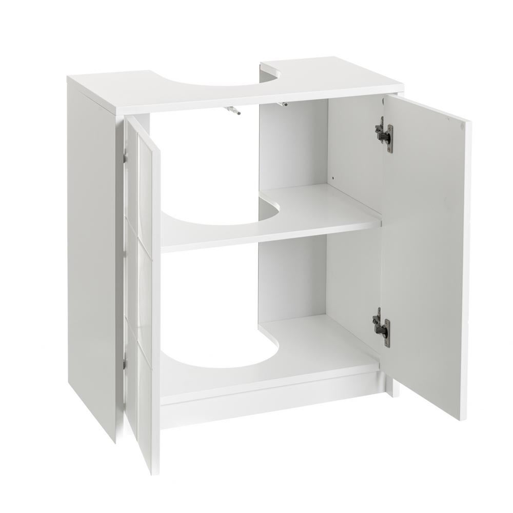 Mueble bajo lavabo pie de tablero laminado blanco de 56x30x60 cm