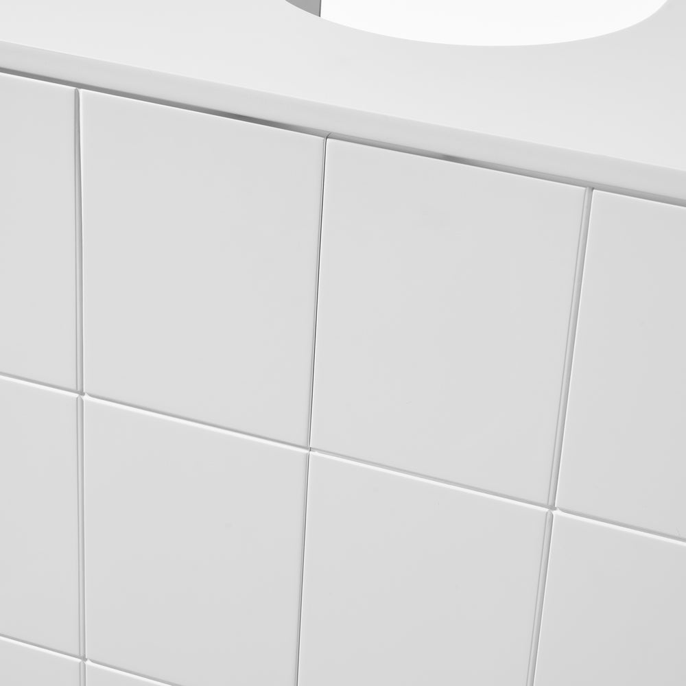 Mueble bajo lavabo pie de tablero laminado blanco de 56x30x60 cm
