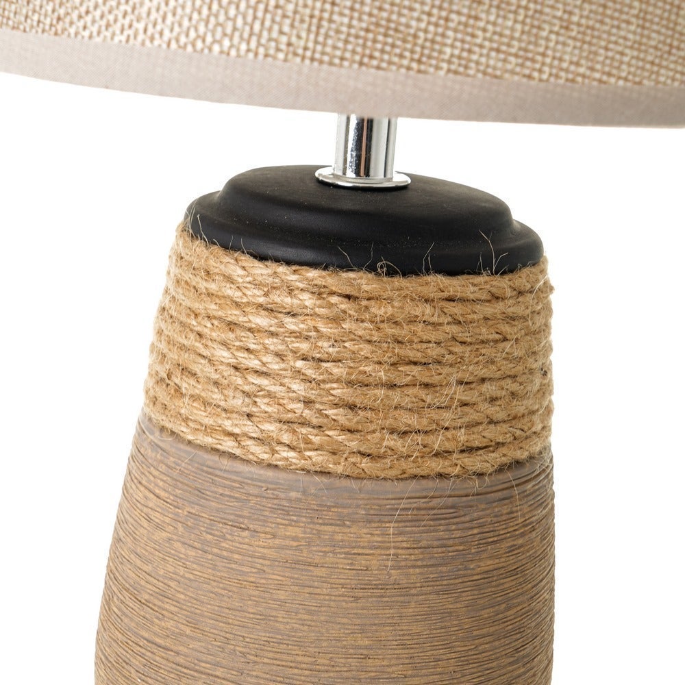 Lámpara de mesa de cerámica marrón