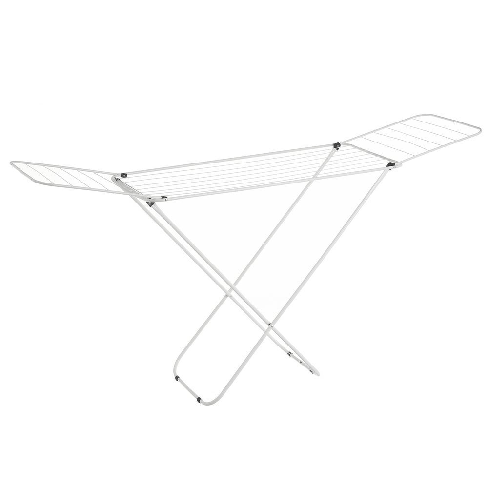 Tendedero plegable con alas blanco de metal de 182x95x47 cm