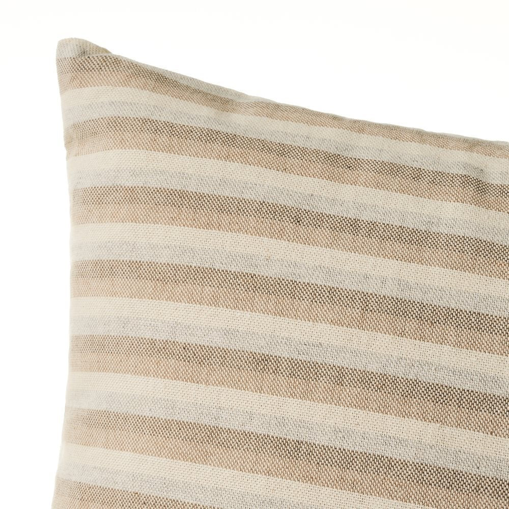 Set de 5 cojines de rayas beige de algodón natural de 45x45 cm