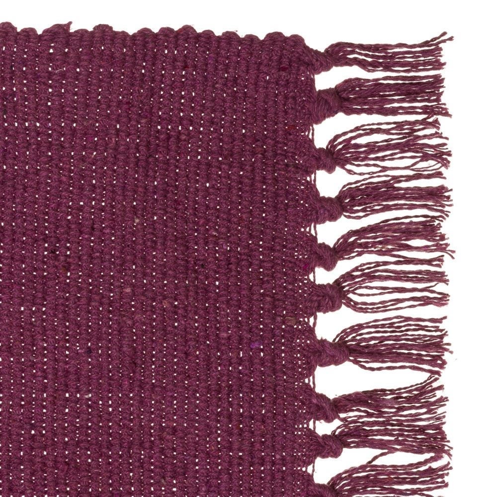 Set de 3 alfombras de flecos de algodón natural de 50x80 cm -