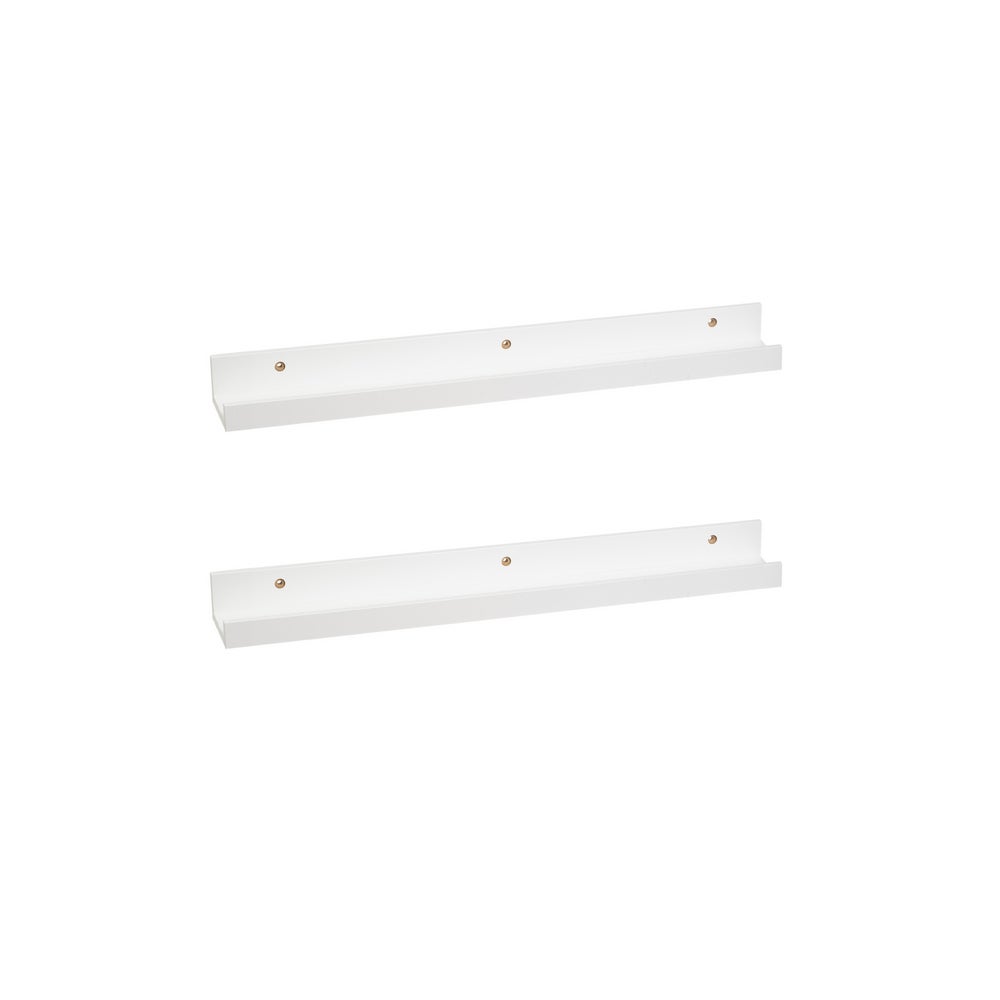 Set de 2 estantes repisa para cuadros de MDF blancos de 60 cm