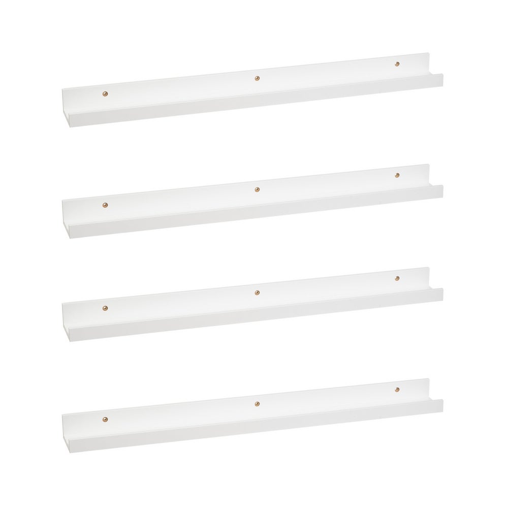 Set de 4 estantes repisa para cuadros de MDF blancos de 80 cm