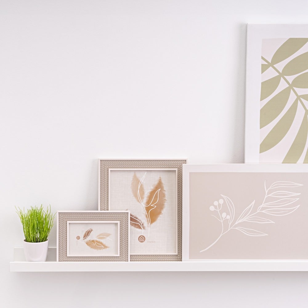 Set de 4 estantes repisa para cuadros de MDF blancos de 80 cm
