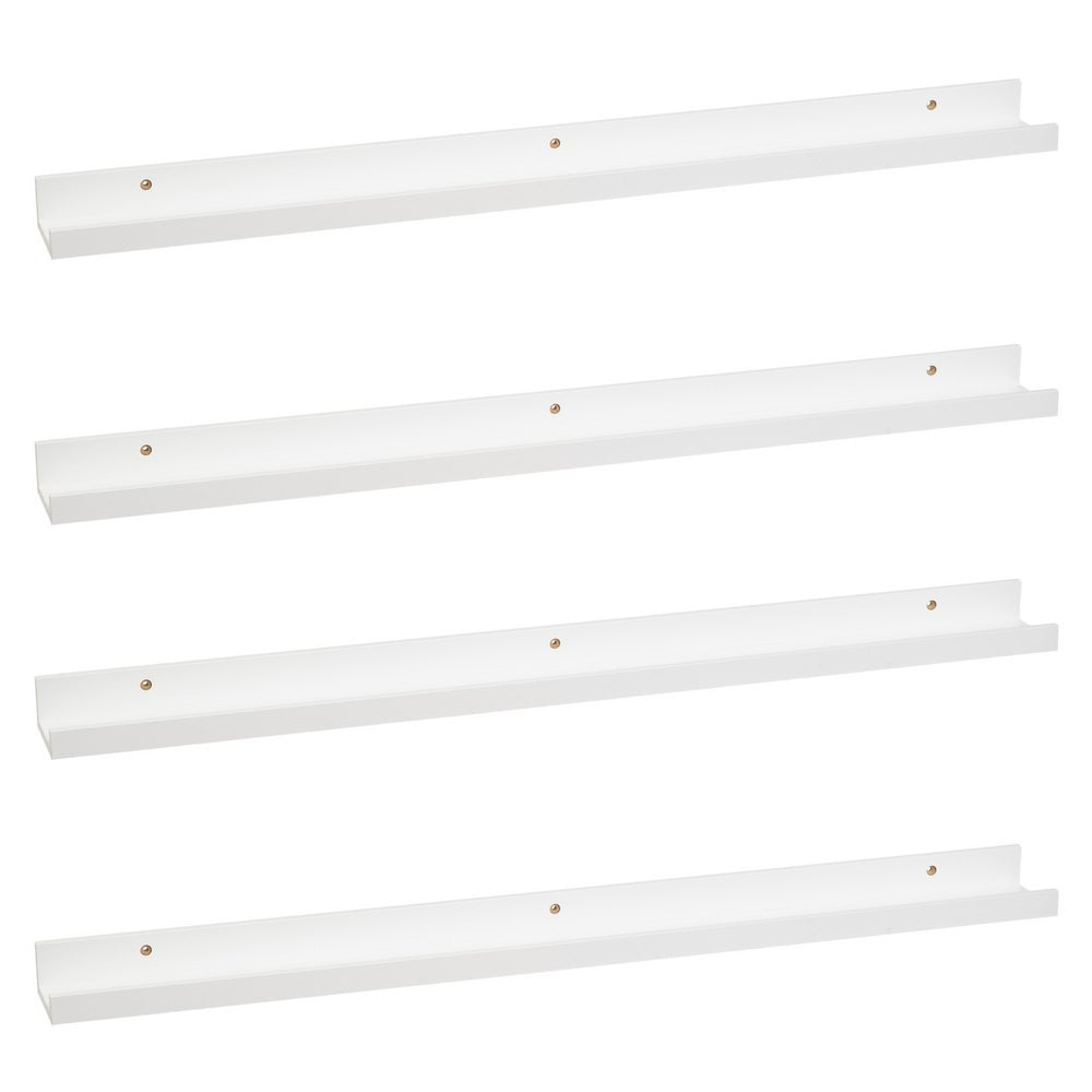 Set de 4 estantes repisa para cuadros de MDF blancos de 100 cm