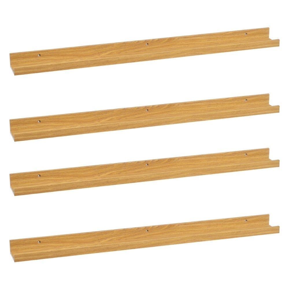 Set de 4 estantes repisa para cuadros de MDF natural de 100 cm