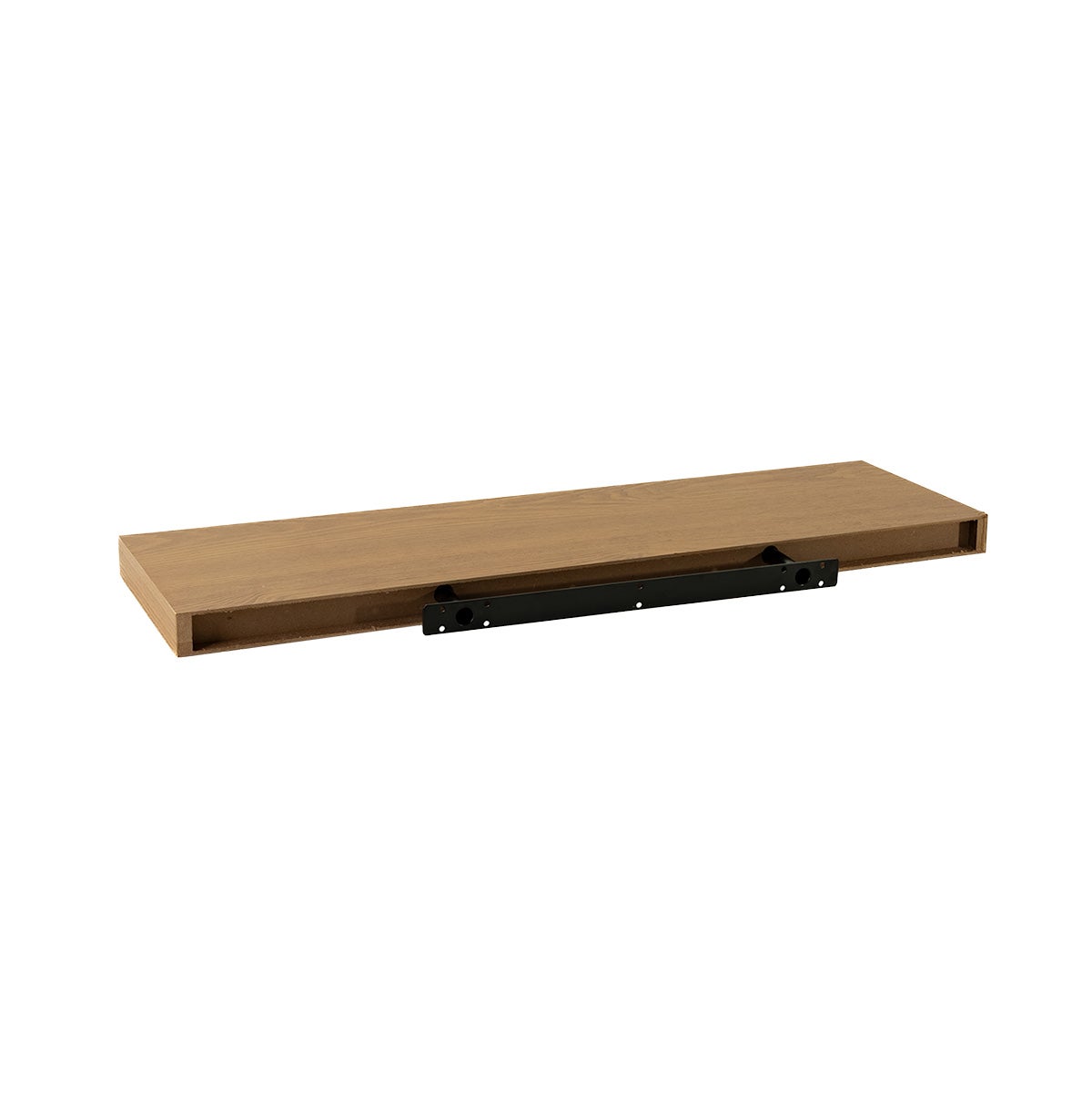 Conjunto de 2 prateleiras flutuantes de parede em MDF cor carvalho de 80 cm