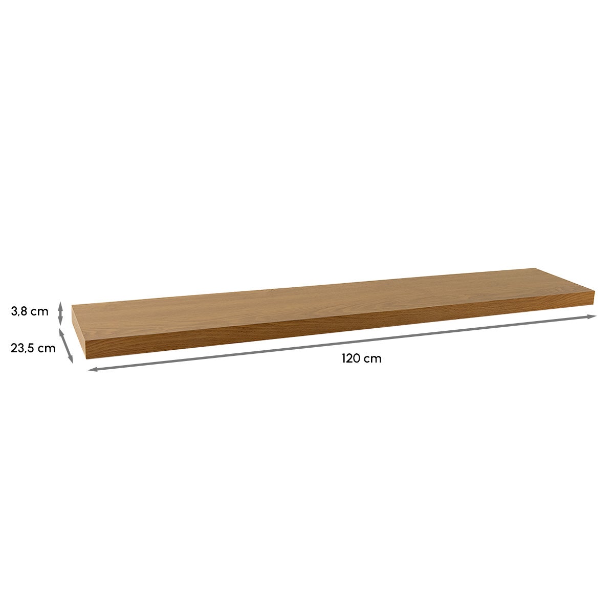 Set de 2 estantes flotantes de pared de MDF color roble de 120 cm