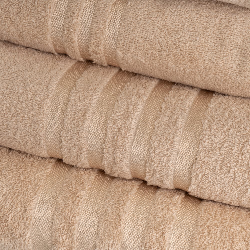 Set 12 Toallas Mano 100x50cm 100% Algodón 450g Beige