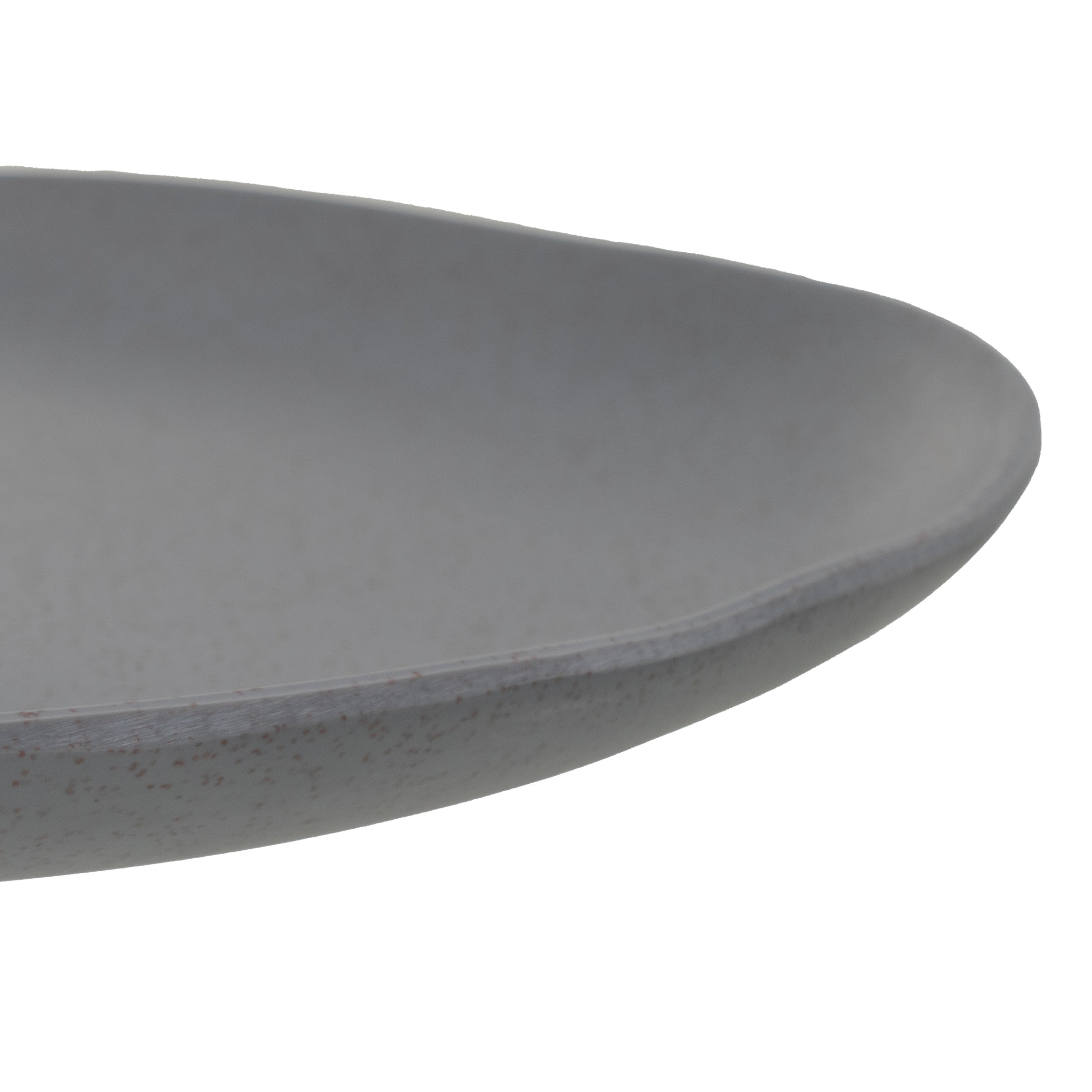 Juego de 12 platos llanos de melamina gris de 28 cm
