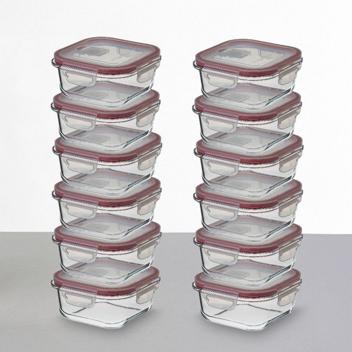 Set 12 Tapers Cristal Borosilicato Transparente Válvula 1100ml