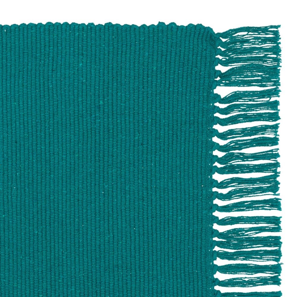 Set de 3 alfombras rectangulares verde azul y gris de algodón de 50x80cm