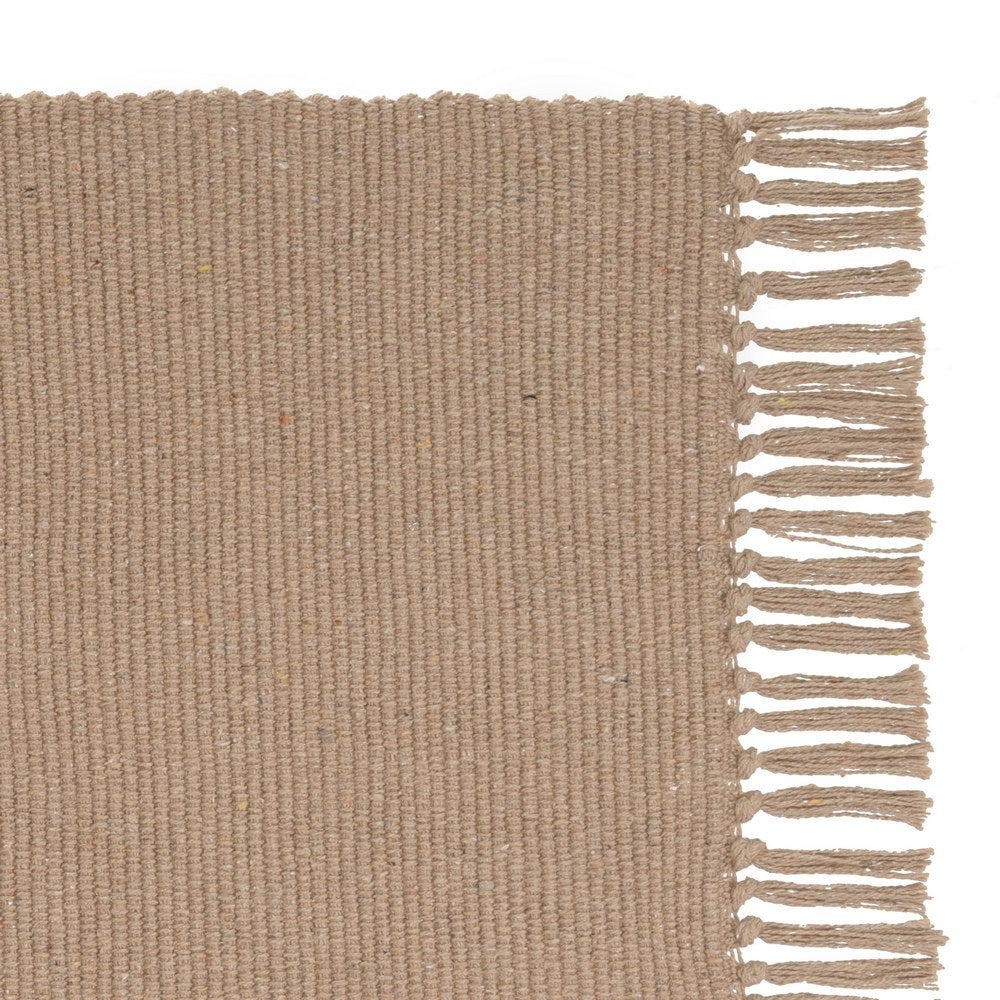 Set de 3 alfombras rectangulares marrón rosa y beige de algodón de 50x80cm