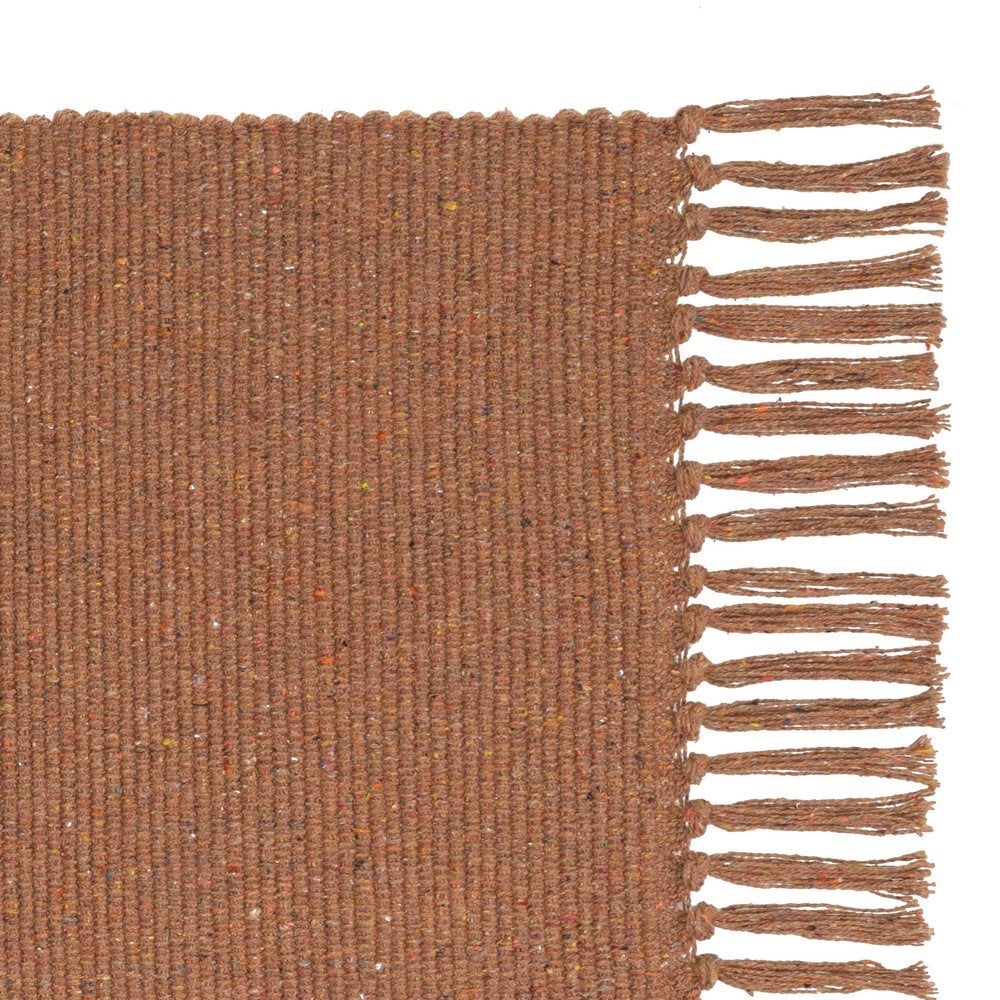 Set de 3 alfombras rectangulares marrón rosa y beige de algodón de 50x80cm
