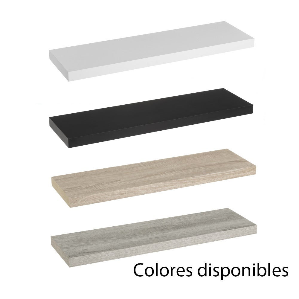 Set de 2 estantes de pared flotantes blancos de 100x24 cm