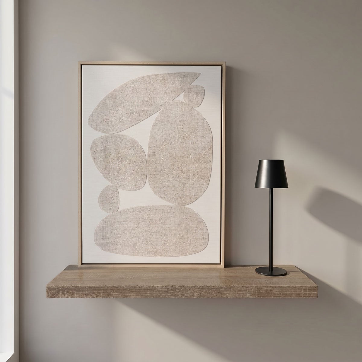 Set de 2 estantes de pared flotantes en tono natural de 80x24 cm