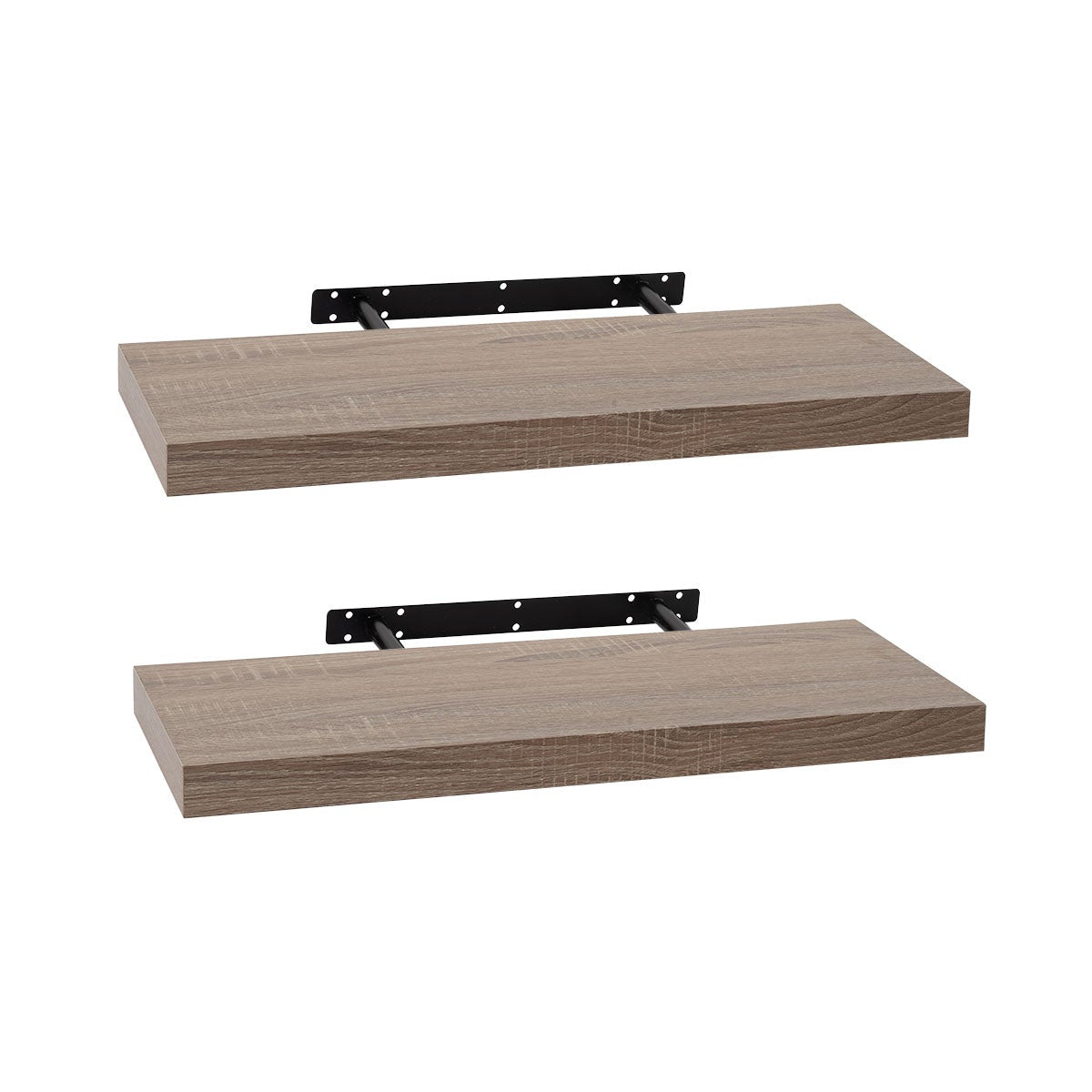 Set de 2 estantes de pared flotantes en tono natural de 60x24 cm