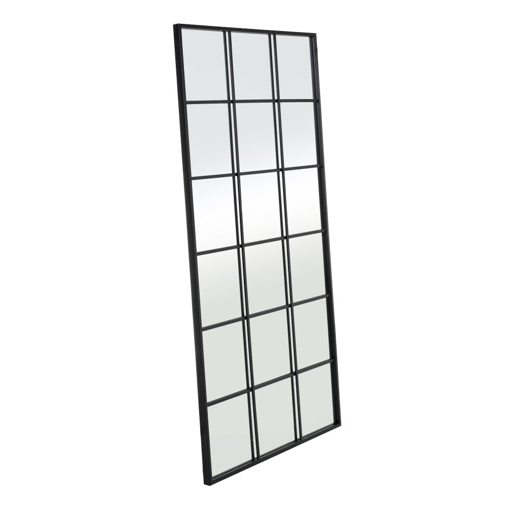 Espejo ventana grande negro de metal y cristal, de 90x180 cm