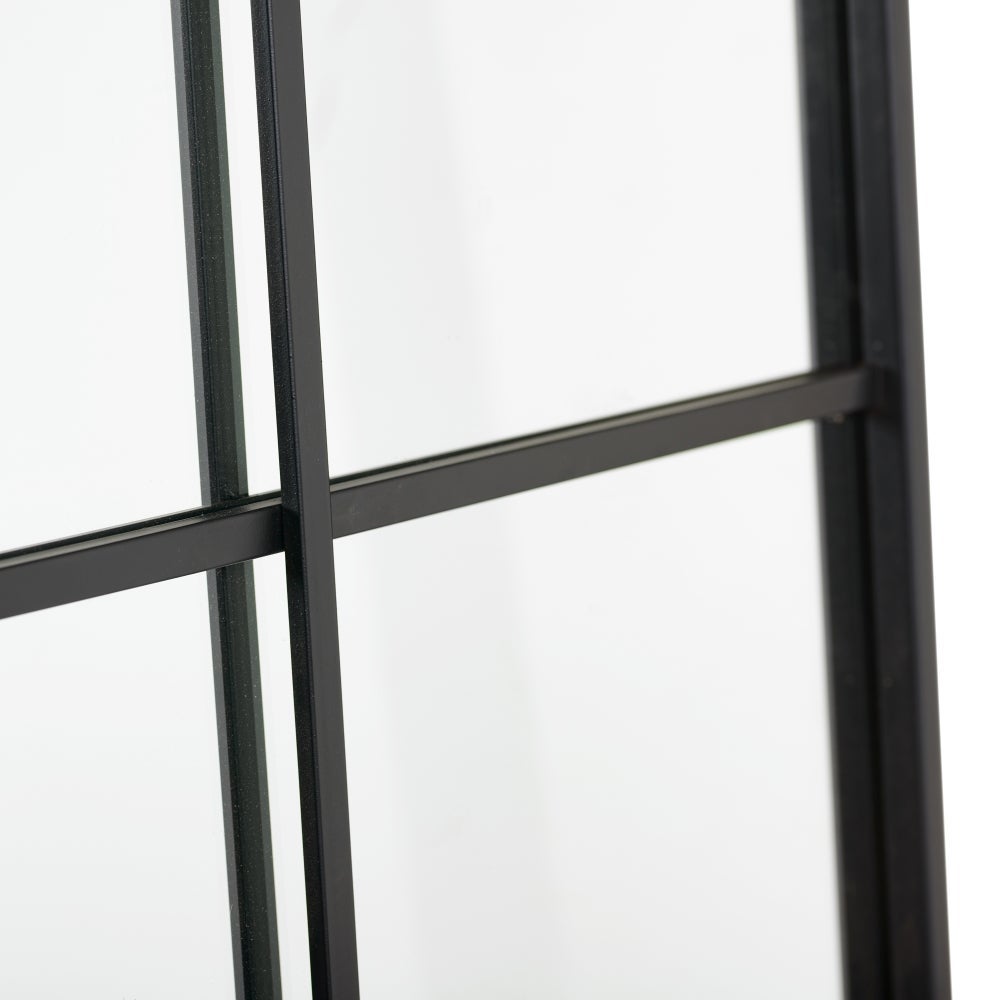 Espejo ventana grande negro de metal y cristal, de 90x180 cm