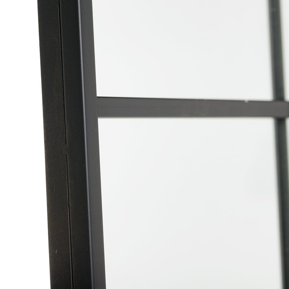 Espejo ventana grande negro de metal y cristal, de 90x180 cm