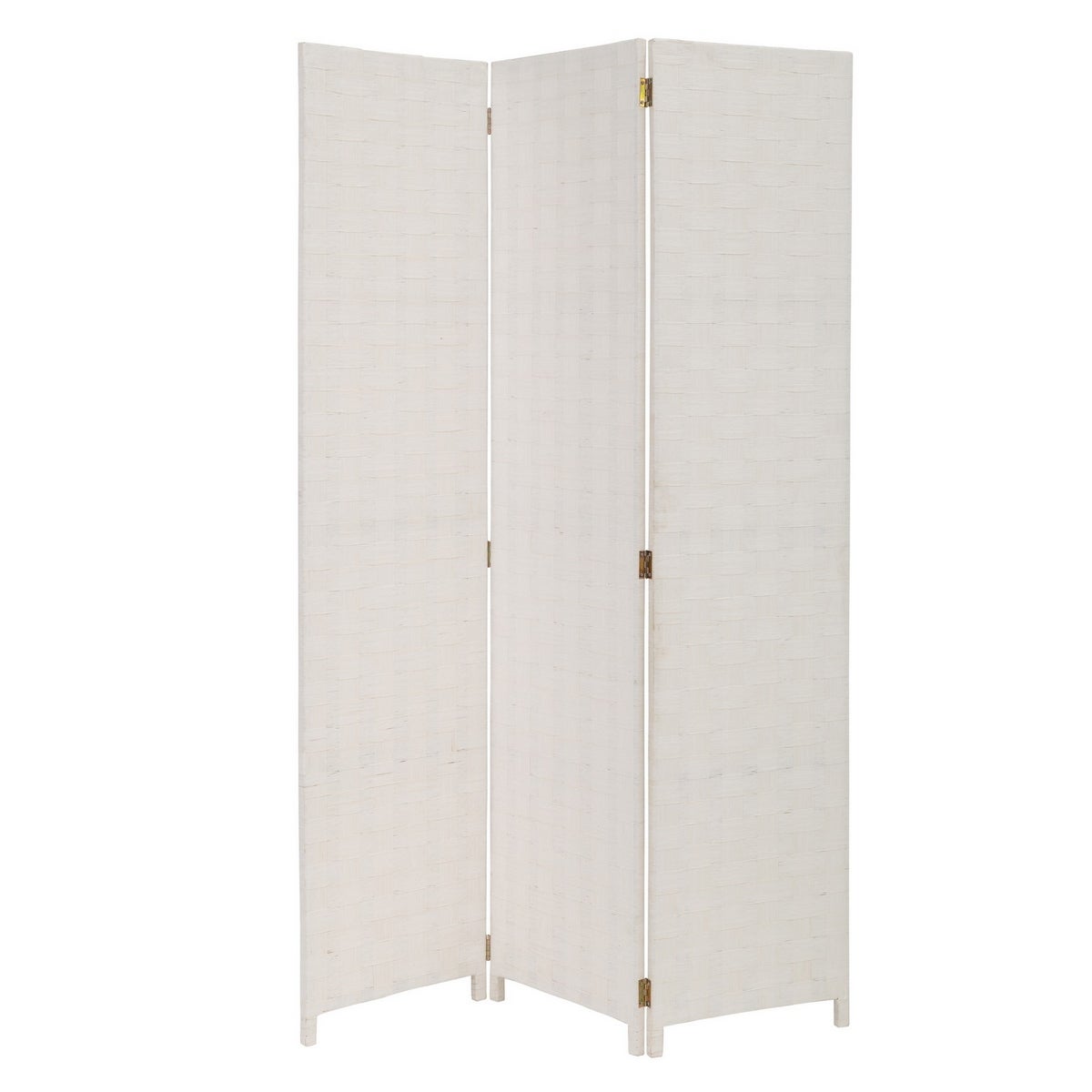 Biombo de papel trenzado blanco plegable en 3 secciones de 120x175 cm