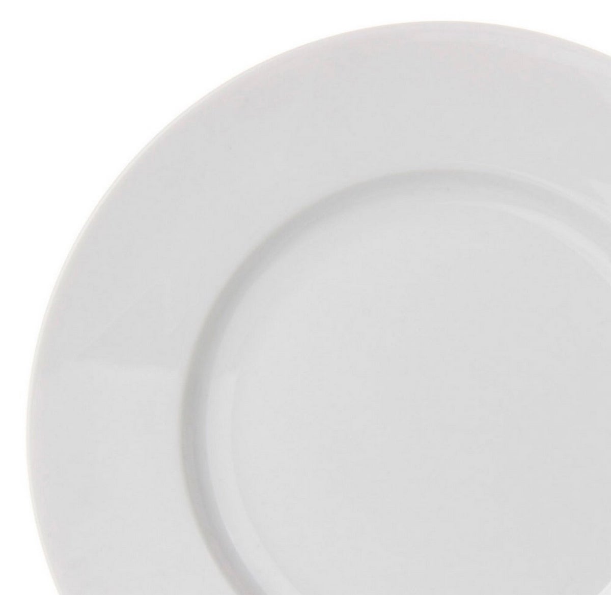 Set de 12 platos llanos redondos blancos de porcelana de Ø 27 cm