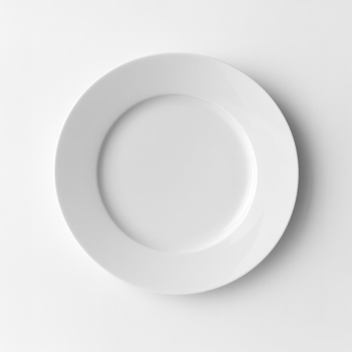 Set de 12 platos postre redondos blancos de porcelana de Ø 19 cm