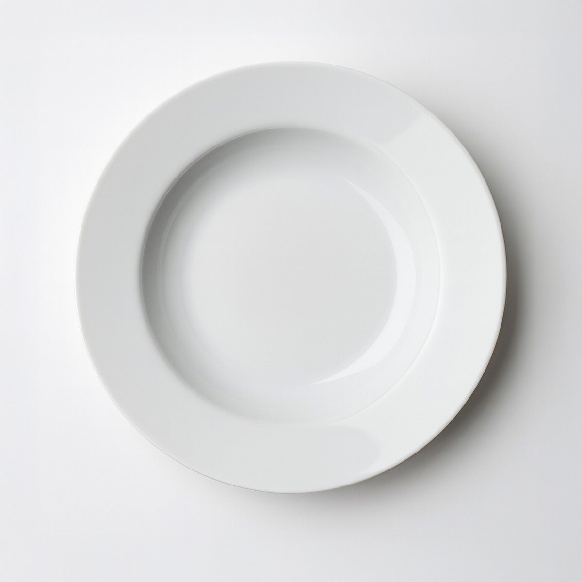 Set de 12 platos hondos redondos blancos de porcelana de Ø 22 cm