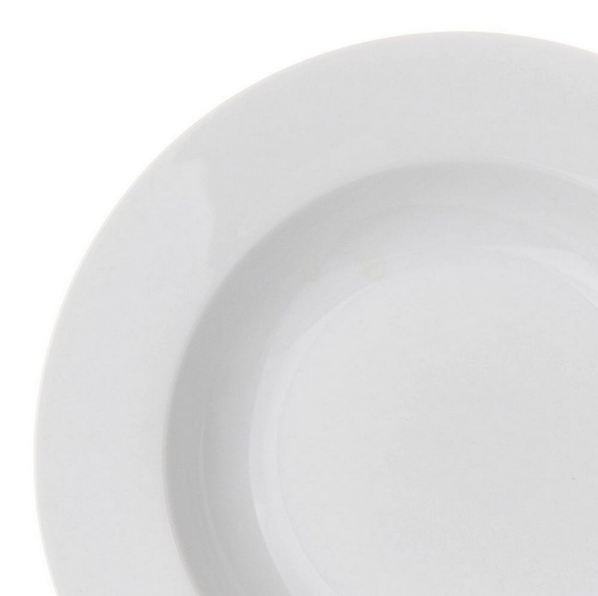 Set de 12 platos hondos redondos blancos de porcelana de Ø 22 cm