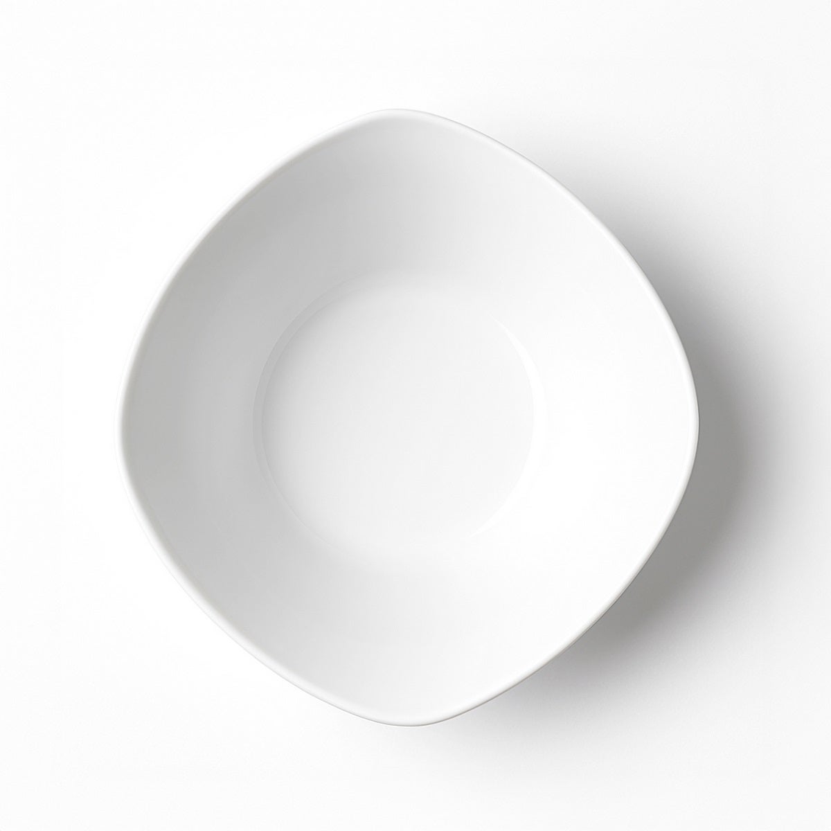 Set de 12 platos hondos cuadrados blancos de porcelana de 21,5 cm