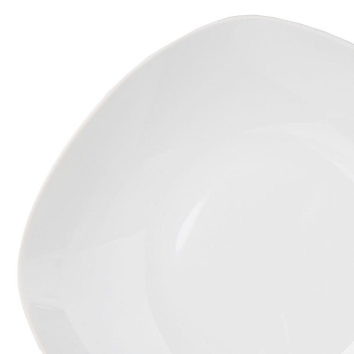 Set de 12 platos hondos cuadrados blancos de porcelana de 21,5 cm