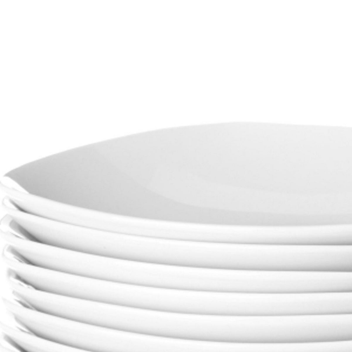Set de 12 platos hondos cuadrados blancos de porcelana de 21,5 cm
