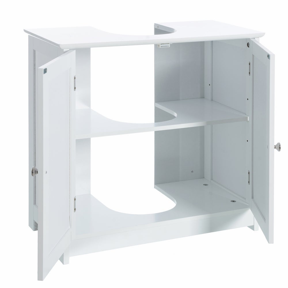 Bajo lavabo pie de madera blanco de 60x30x60 cm