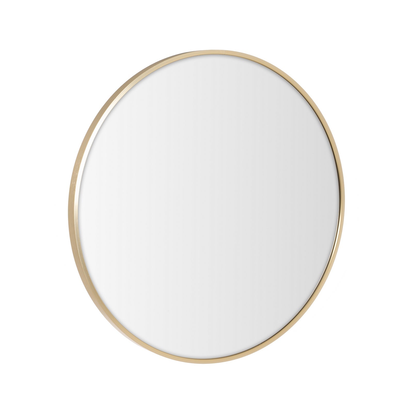 Espejo de pared redondo con marco de aluminio dorado de 60 cm