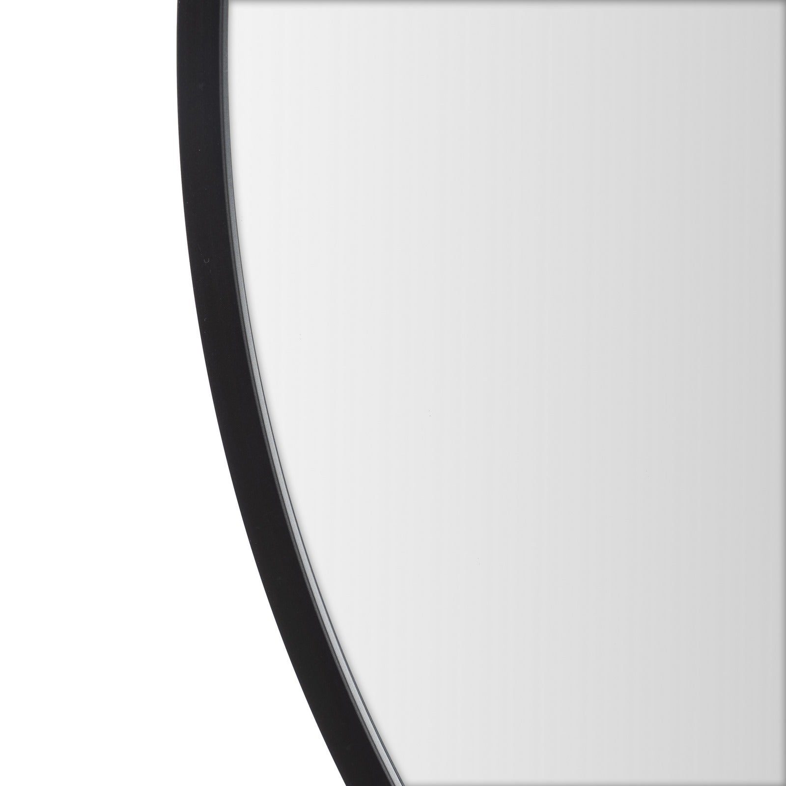 Espejo de pared redondo con marco de aluminio negro de 60 cm