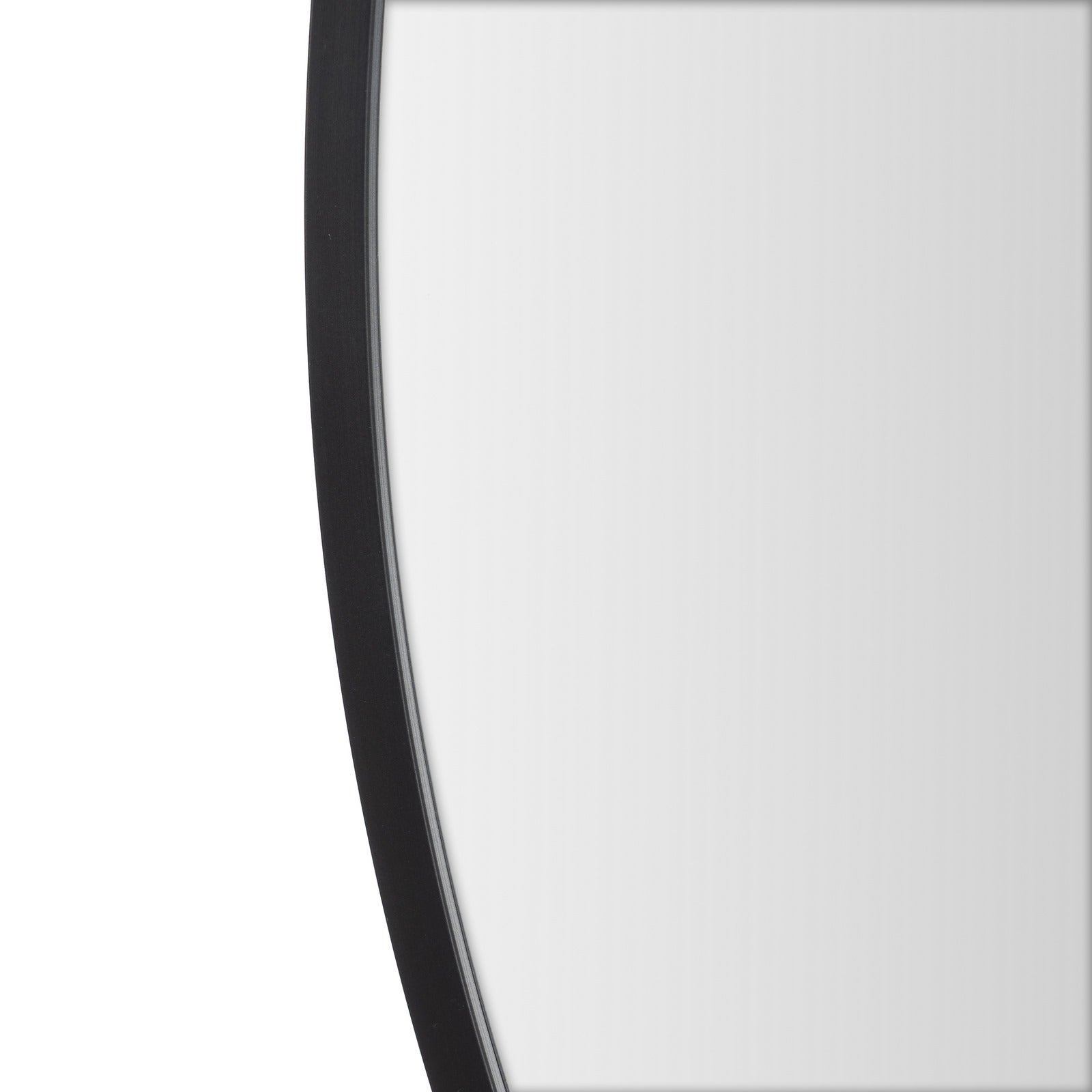 Espejo de pared redondo con marco de aluminio negro de 80 cm