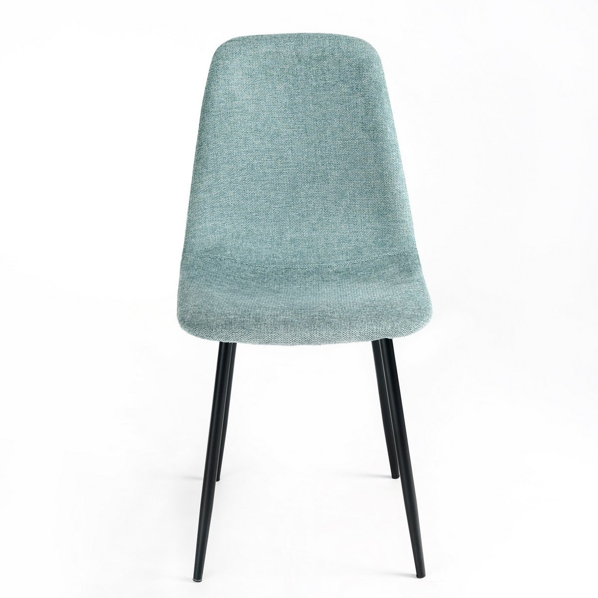 Silla de comedor Lina tapizada en lino color azul