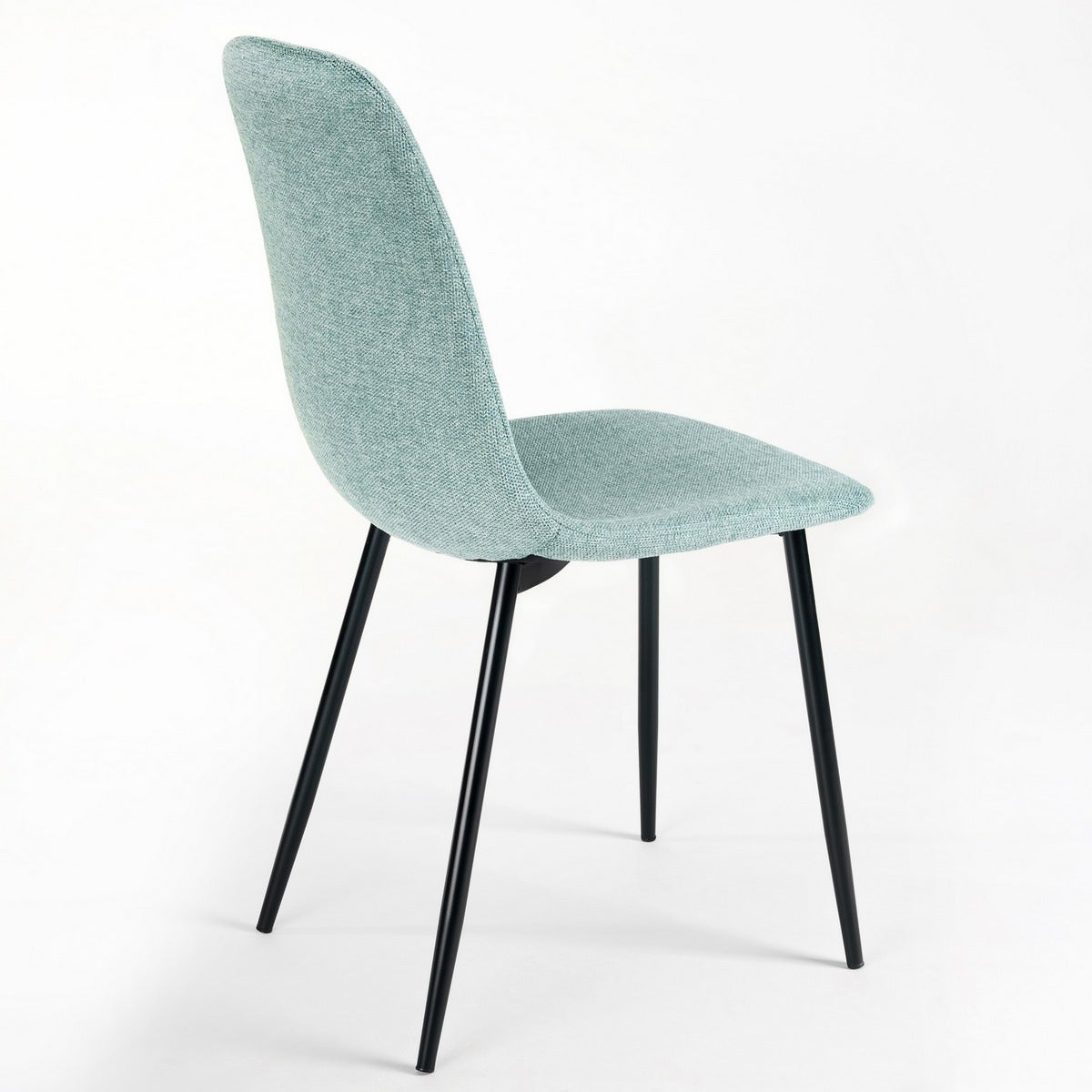 Silla de comedor Lina tapizada en lino color azul