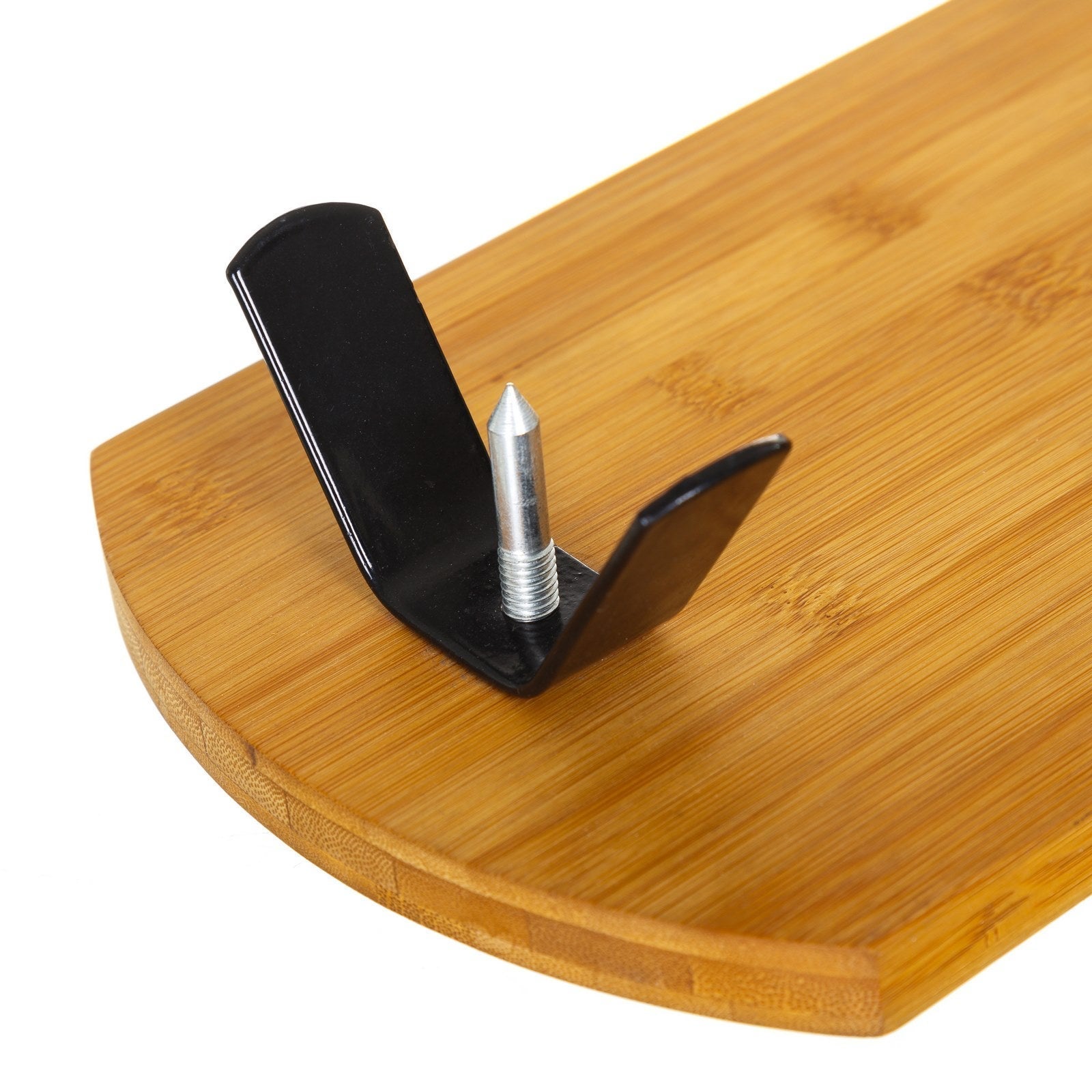 Jamonero marrón de bambú de 43x16x46 cm