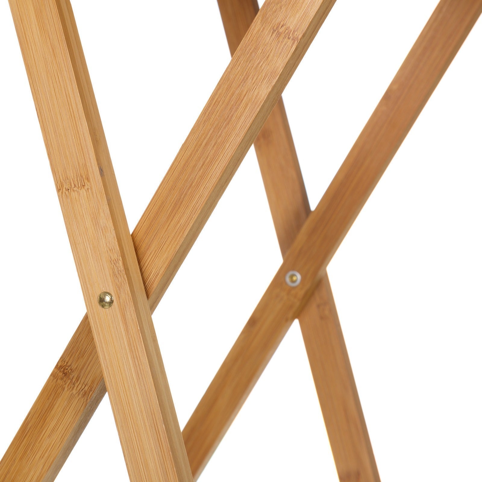 Mesa auxiliar plegable de bambú marrón de 49x37x65 cm