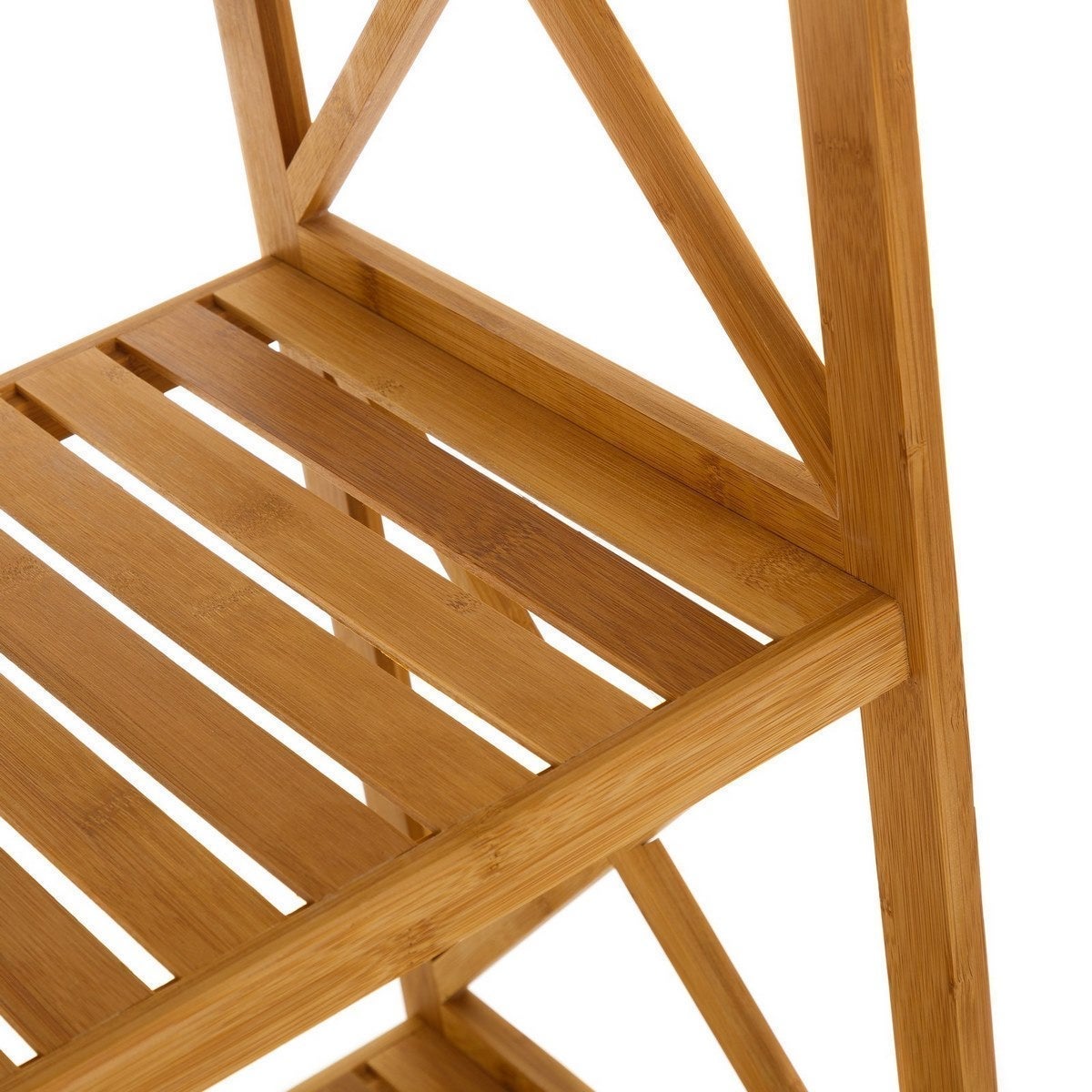 Estantería con 5 estantes laminados de bambú natural de 37x153 cm